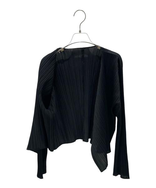 ISSEY MIYAKE（イッセイミヤケ）ISSEY MIYAKE (イッセイミヤケ) プリーツカーディガン ブラック サイズ:4の古着・服飾アイテム