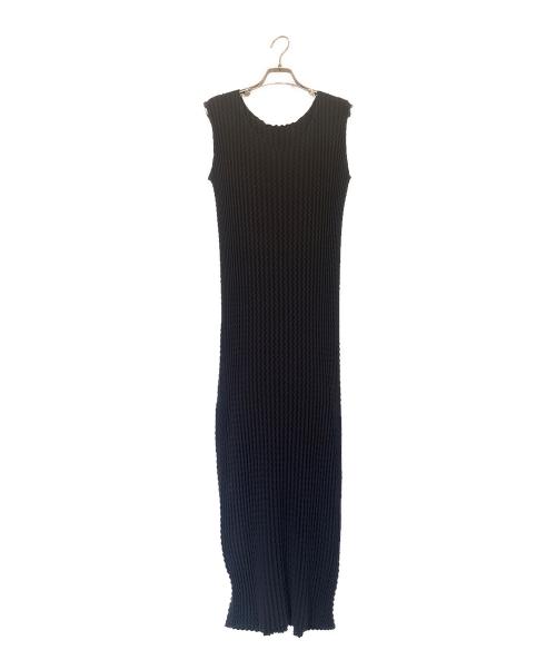 ISSEY MIYAKE（イッセイミヤケ）ISSEY MIYAKE (イッセイミヤケ) SPONGY BK WT Sleeveless dress ブラック サイズ:2の古着・服飾アイテム