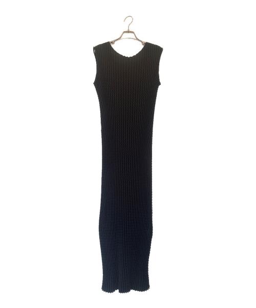 ISSEY MIYAKE（イッセイミヤケ）ISSEY MIYAKE (イッセイミヤケ) SPONGY BK WT Sleeveless dress ブラック サイズ:2の古着・服飾アイテム