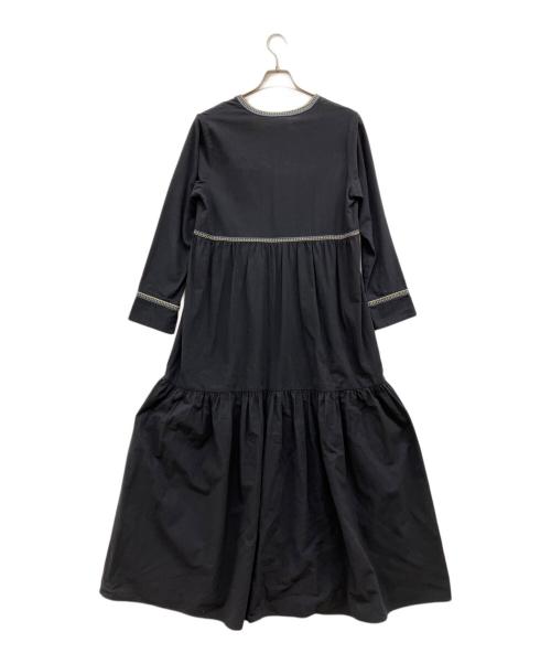 ne quittez pas（ヌキテパ）ne quittez pas (ヌキテパ) Crimp Cotton Embroidery Dress ネイビー サイズ:Mの古着・服飾アイテム