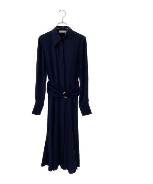 Chloe（クロエ）Chloe (クロエ) シルクシャツワンピース ネイビー サイズ:34の古着・服飾アイテム