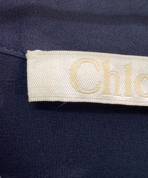 Chloe（クロエ）Chloe (クロエ) シルクシャツワンピース ネイビー サイズ:34の古着・服飾アイテム