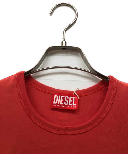 DIESEL（ディーゼル）DIESEL (ディーゼル) オーバルD キャップスリーブ カットソー ドレス レッド サイズ:M 未使用品の古着・服飾アイテム