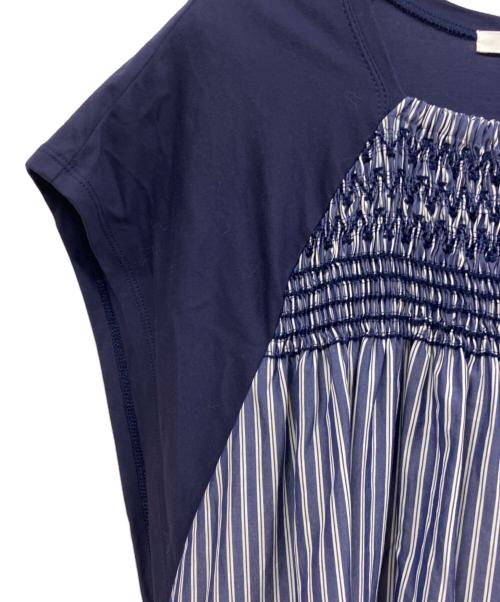 PLAIN PEOPLE（プレインピープル）PLAIN PEOPLE (プレインピープル) スモッキング刺繍ロングワンピース ネイビー サイズ:3の古着・服飾アイテム
