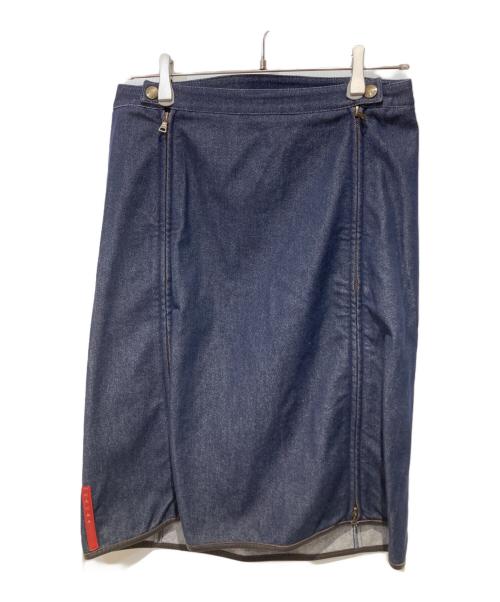 PRADA SPORTS（プラダスポーツ）PRADA SPORTS (プラダスポーツ) ファスナーデザインデニムスカート インディゴ サイズ: 42の古着・服飾アイテム