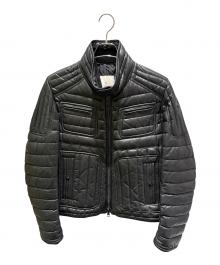 MONCLER（モンクレール）の古着「BAHR/レザーダウンジャケット」｜ブラック