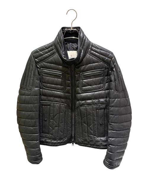 MONCLER（モンクレール）MONCLER (モンクレール) BAHR/レザーダウンジャケット ブラック サイズ:2の古着・服飾アイテム