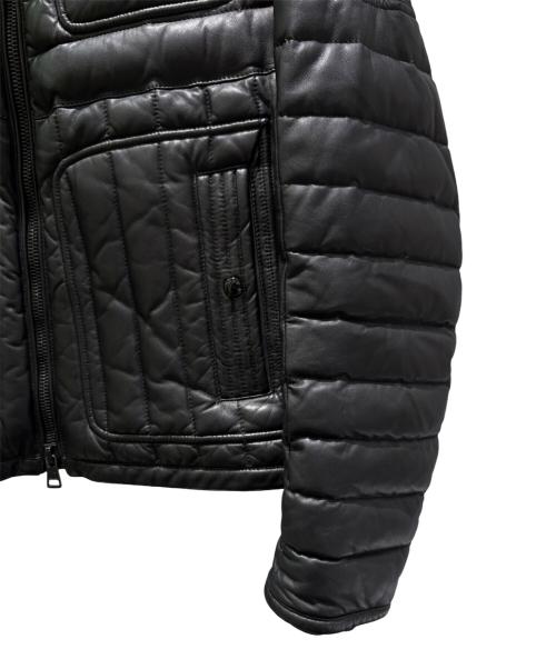 MONCLER（モンクレール）MONCLER (モンクレール) BAHR/レザーダウンジャケット ブラック サイズ:2の古着・服飾アイテム