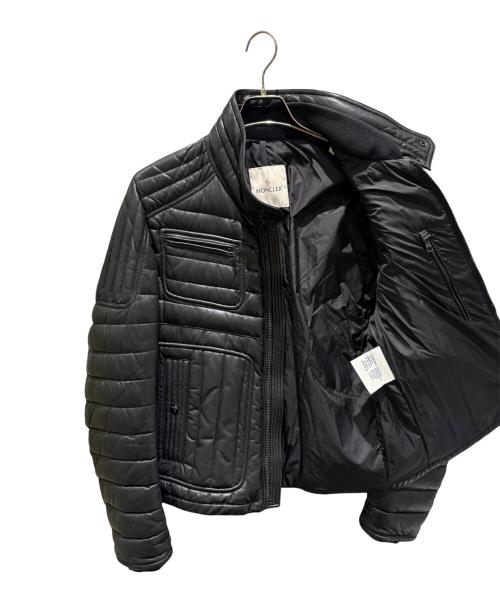 MONCLER（モンクレール）MONCLER (モンクレール) BAHR/レザーダウンジャケット ブラック サイズ:2の古着・服飾アイテム