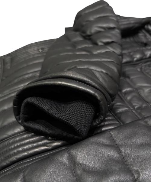 MONCLER（モンクレール）MONCLER (モンクレール) BAHR/レザーダウンジャケット ブラック サイズ:2の古着・服飾アイテム