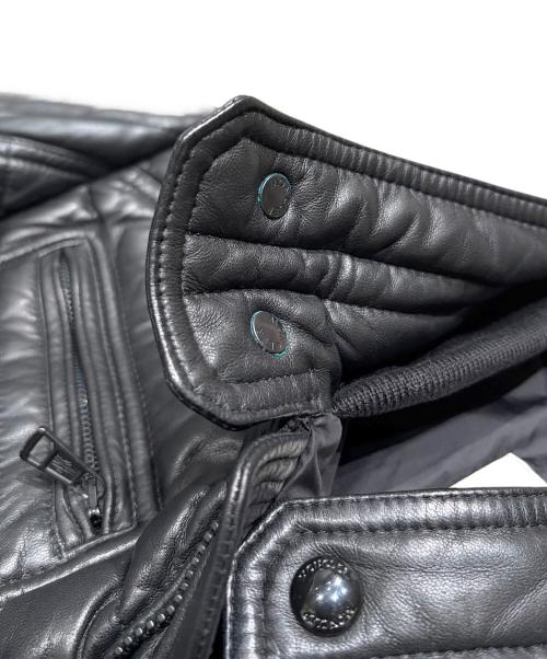 MONCLER（モンクレール）MONCLER (モンクレール) BAHR/レザーダウンジャケット ブラック サイズ:2の古着・服飾アイテム