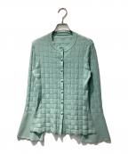Mame Kurogouchiマメクロゴウチ）の古着「Links Stitch Knitted Cardigan 」｜グリーン