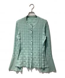 Mame Kurogouchi（マメクロゴウチ）の古着「Links Stitch Knitted Cardigan 」｜グリーン