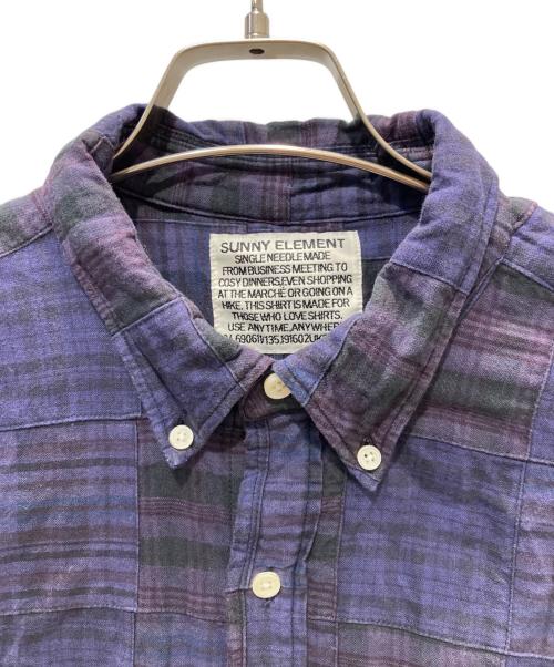 SUNNY ELEMENT（サニーエレメント）SUNNY ELEMENT (サニーエレメント) クレイジーパターンB.Dシャツ パープル サイズ:SIZE 2の古着・服飾アイテム