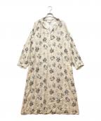 porter des boutonsポルテデブトン）の古着「植物ノートワンピース」｜アイボリー