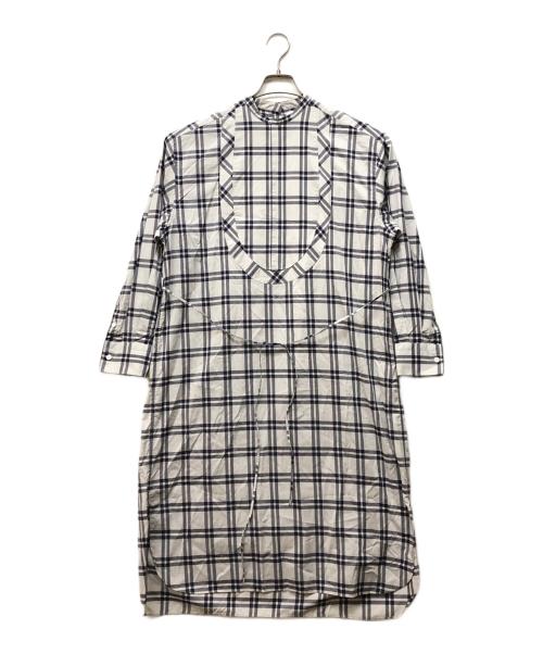 HYKE（ハイク）HYKE (ハイク) CHECKED BIB FRONT SHIRT DRESS グレー サイズ:1の古着・服飾アイテム