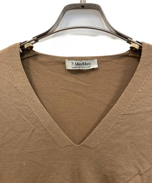 'S Max Mara（エスマックスマーラ）'S Max Mara (エスマックスマーラ) Vネックニット ブラウン サイズ:Lの古着・服飾アイテム