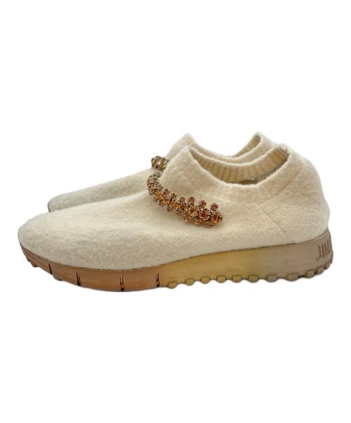 JIMMY CHOO（ジミーチュウ）JIMMY CHOO (ジミーチュウ) VERONAニットスリッポン アイボリー サイズ:SIZE 36の古着・服飾アイテム