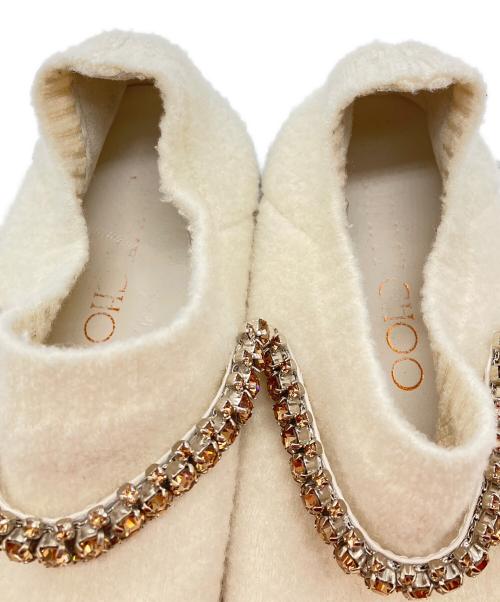 JIMMY CHOO（ジミーチュウ）JIMMY CHOO (ジミーチュウ) VERONAニットスリッポン アイボリー サイズ:SIZE 36の古着・服飾アイテム