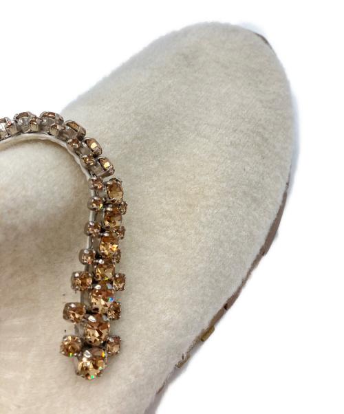 JIMMY CHOO（ジミーチュウ）JIMMY CHOO (ジミーチュウ) VERONAニットスリッポン アイボリー サイズ:SIZE 36の古着・服飾アイテム