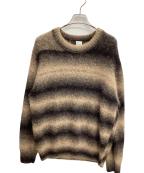 PAUL SMITHポールスミス）の古着「グラデーションボーダー クルーネックニット」｜ブラウン