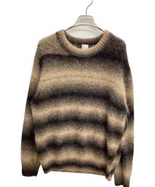 PAUL SMITH（ポールスミス）の古着「グラデーションボーダー クルーネックニット」｜ブラウン