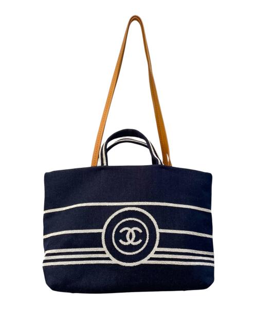 CHANEL（シャネル）CHANEL (シャネル) ココークマーク マリン デニム 2WAYトートバッグ ネイビーの古着・服飾アイテム