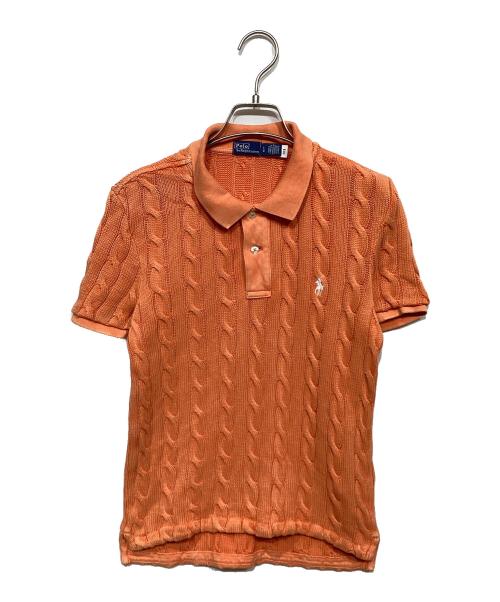POLO RALPH LAUREN（ポロ・ラルフローレン）POLO RALPH LAUREN (ポロ・ラルフローレン) ケーブルニット ポロシャツ オレンジ サイズ:Lの古着・服飾アイテム