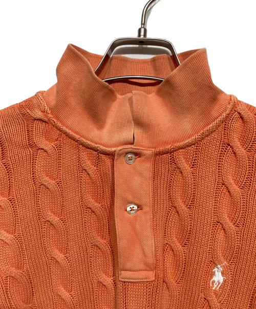 POLO RALPH LAUREN（ポロ・ラルフローレン）POLO RALPH LAUREN (ポロ・ラルフローレン) ケーブルニット ポロシャツ オレンジ サイズ:Lの古着・服飾アイテム