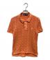 POLO RALPH LAUREN（ポロ・ラルフローレン）の古着「ケーブルニット ポロシャツ」｜オレンジ