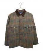 JUNYA WATANABE MAN×FILSONジュンヤワタナベマン×フィルソン）の古着「ウールチェックツイード×レザー」｜オリーブ×ブラウン