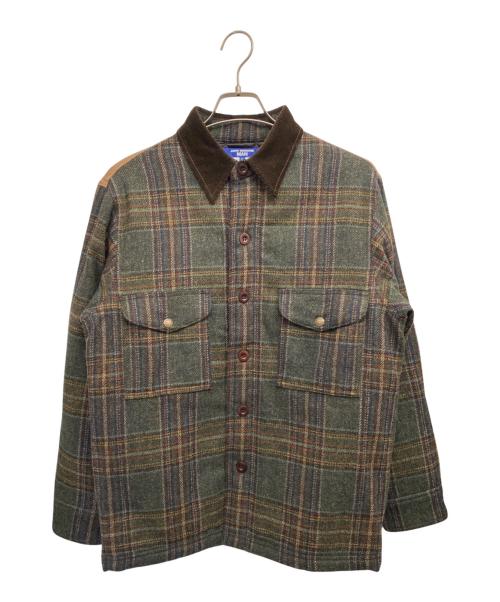 JUNYA WATANABE MAN（ジュンヤワタナベマン）JUNYA WATANABE MAN (ジュンヤワタナベマン) FILSON (フィルソン) ウールチェックツイード×レザー オリーブ×ブラウン サイズ:Sの古着・服飾アイテム