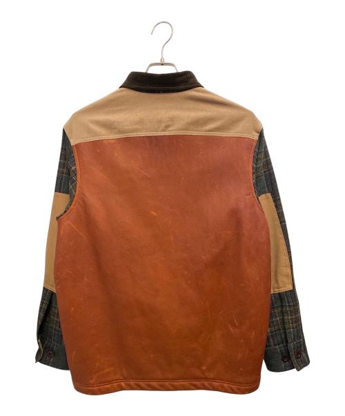 JUNYA WATANABE MAN（ジュンヤワタナベマン）JUNYA WATANABE MAN (ジュンヤワタナベマン) FILSON (フィルソン) ウールチェックツイード×レザー オリーブ×ブラウン サイズ:Sの古着・服飾アイテム