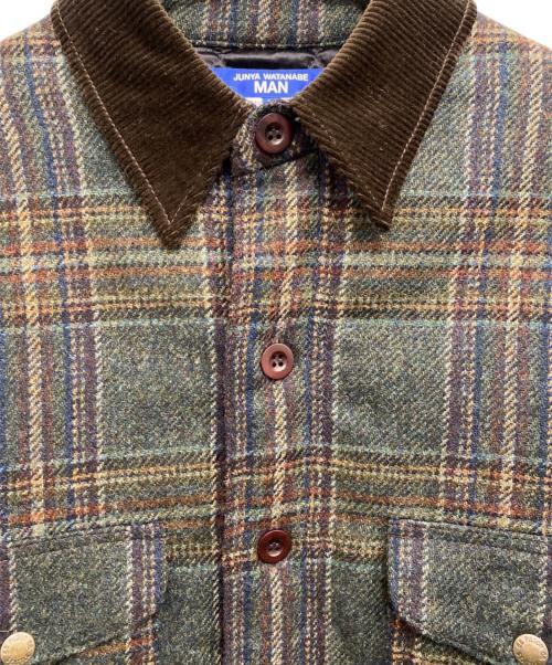 JUNYA WATANABE MAN（ジュンヤワタナベマン）JUNYA WATANABE MAN (ジュンヤワタナベマン) FILSON (フィルソン) ウールチェックツイード×レザー オリーブ×ブラウン サイズ:Sの古着・服飾アイテム