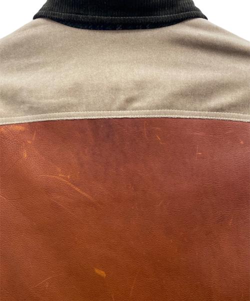 JUNYA WATANABE MAN（ジュンヤワタナベマン）JUNYA WATANABE MAN (ジュンヤワタナベマン) FILSON (フィルソン) ウールチェックツイード×レザー オリーブ×ブラウン サイズ:Sの古着・服飾アイテム