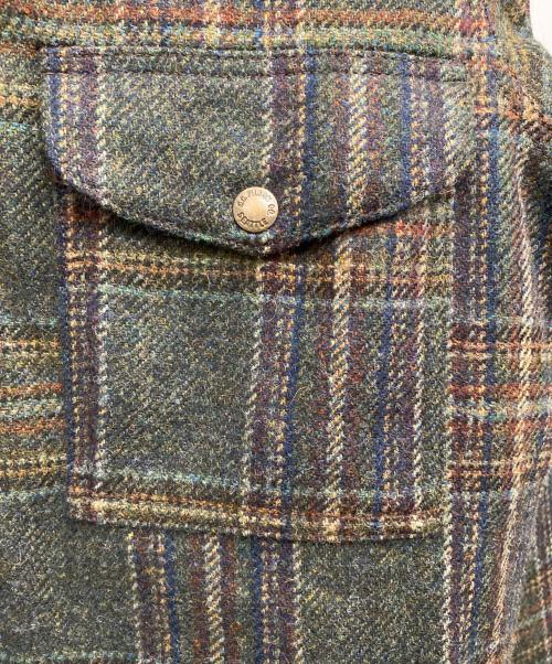 JUNYA WATANABE MAN（ジュンヤワタナベマン）JUNYA WATANABE MAN (ジュンヤワタナベマン) FILSON (フィルソン) ウールチェックツイード×レザー オリーブ×ブラウン サイズ:Sの古着・服飾アイテム