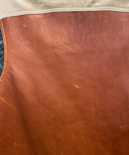 JUNYA WATANABE MAN（ジュンヤワタナベマン）JUNYA WATANABE MAN (ジュンヤワタナベマン) FILSON (フィルソン) ウールチェックツイード×レザー オリーブ×ブラウン サイズ:Sの古着・服飾アイテム