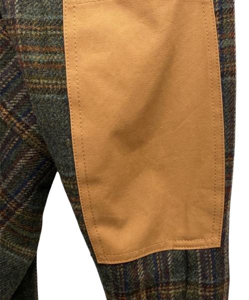 JUNYA WATANABE MAN（ジュンヤワタナベマン）JUNYA WATANABE MAN (ジュンヤワタナベマン) FILSON (フィルソン) ウールチェックツイード×レザー オリーブ×ブラウン サイズ:Sの古着・服飾アイテム