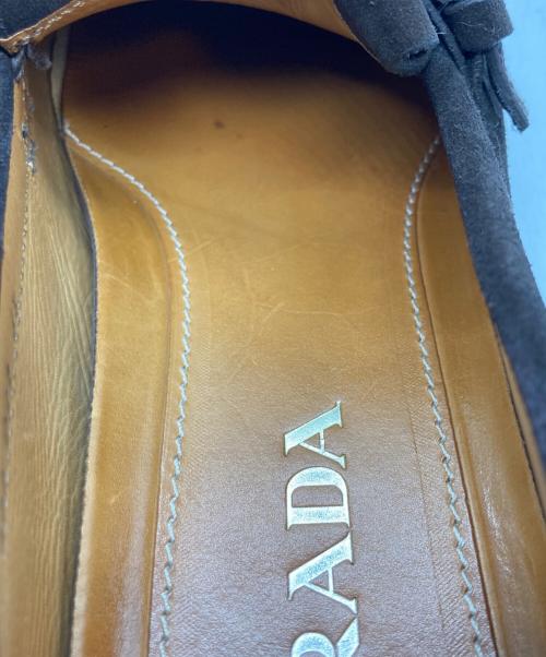PRADA（プラダ）PRADA (プラダ) ドライビングシューズ/スエードローファー ブラウン サイズ:6　1/2の古着・服飾アイテム