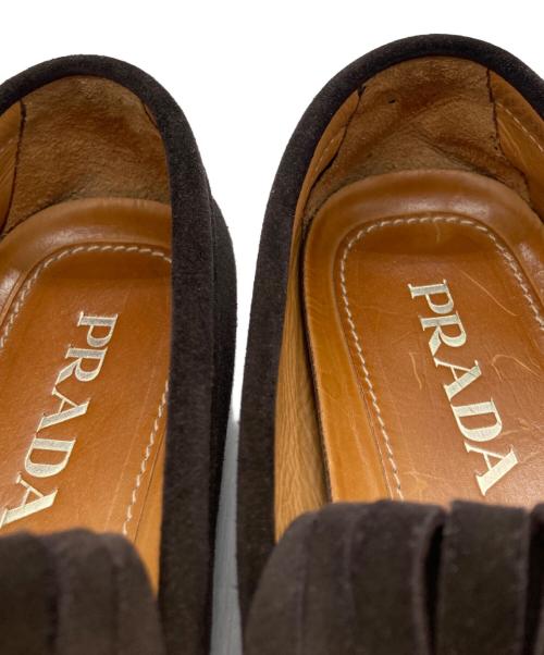 PRADA（プラダ）PRADA (プラダ) ドライビングシューズ/スエードローファー ブラウン サイズ:6　1/2の古着・服飾アイテム