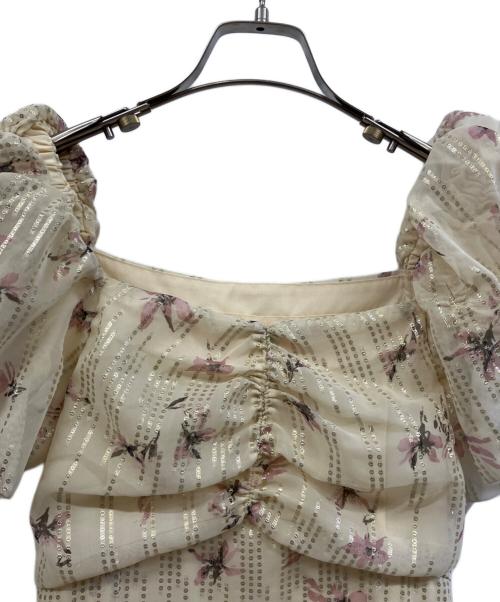 Snidel（スナイデル）Snidel (スナイデル) ラメドビーシフォンプリントワンピ イエロー サイズ:1の古着・服飾アイテム