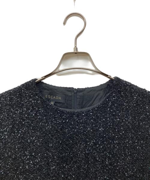 ESCADA（エスカーダ）ESCADA (エスカーダ) ツイードフリンジワンピース ブラック サイズ:36の古着・服飾アイテム