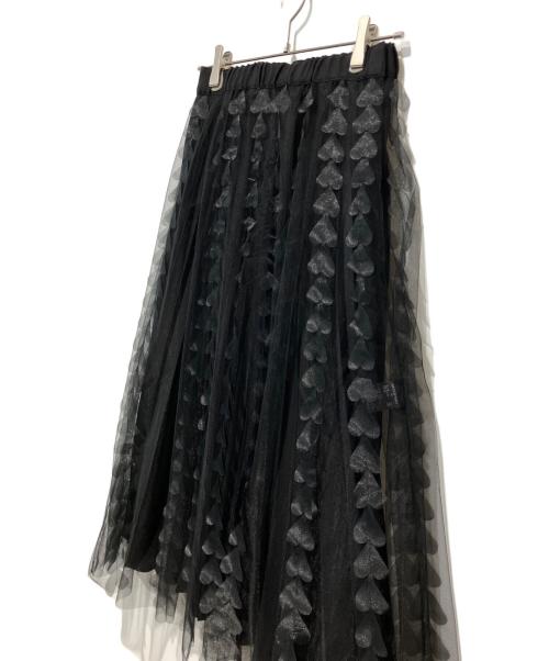 MUVEIL（ミュベール）MUVEIL (ミュベール) ハートフリンジスカート ブラック サイズ:38の古着・服飾アイテム