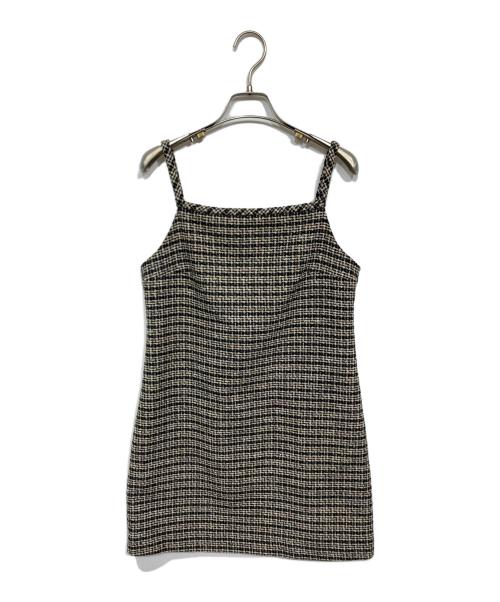 theory（セオリー）theory (セオリー) ツイードキャミソールミニワンピース ベージュ×ブラック サイズ:2の古着・服飾アイテム