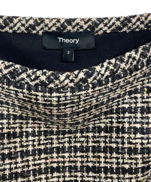theory（セオリー）theory (セオリー) ツイードキャミソールミニワンピース ベージュ×ブラック サイズ:2の古着・服飾アイテム