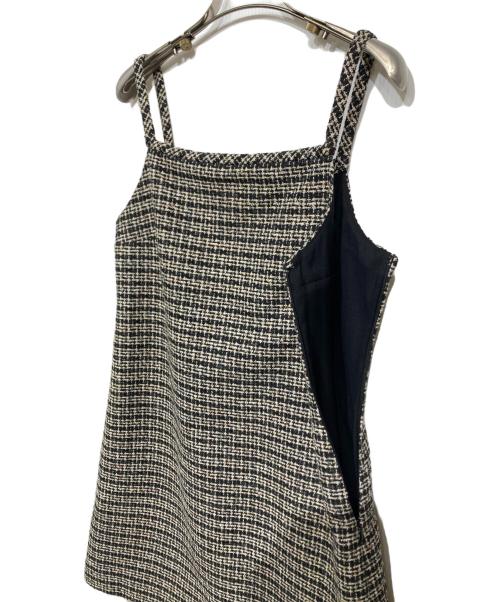 theory（セオリー）theory (セオリー) ツイードキャミソールミニワンピース ベージュ×ブラック サイズ:2の古着・服飾アイテム