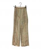 Mame Kurogouchiマメクロゴウチ）の古着「Marble Print Silk Trousers」｜ベージュ