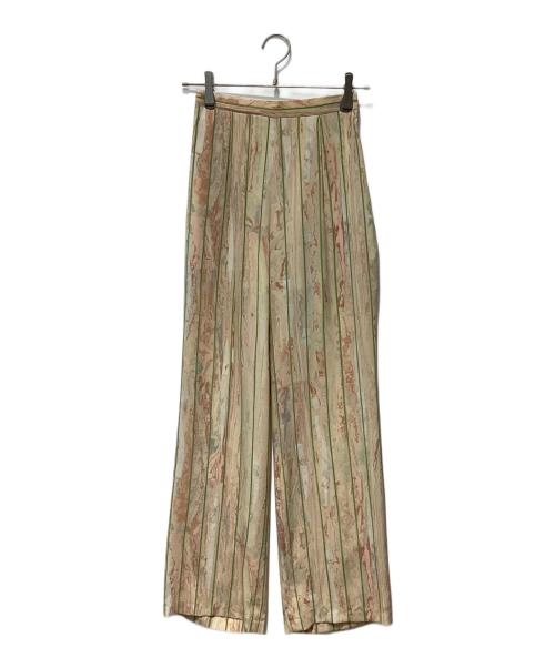Mame Kurogouchi（マメクロゴウチ）Mame Kurogouchi (マメクロゴウチ) Marble Print Silk Trousers ベージュ サイズ:1の古着・服飾アイテム