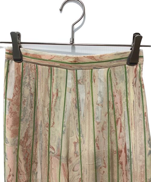 Mame Kurogouchi（マメクロゴウチ）Mame Kurogouchi (マメクロゴウチ) Marble Print Silk Trousers ベージュ サイズ:1の古着・服飾アイテム