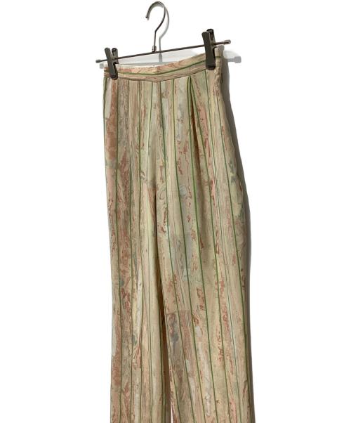 Mame Kurogouchi（マメクロゴウチ）Mame Kurogouchi (マメクロゴウチ) Marble Print Silk Trousers ベージュ サイズ:1の古着・服飾アイテム